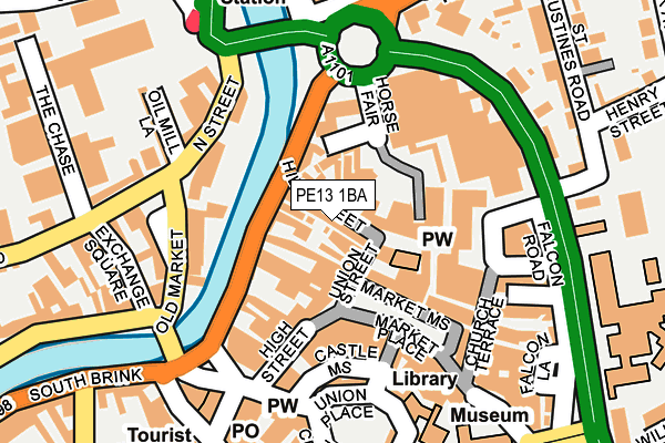 PE13 1BA map - OS OpenMap – Local (Ordnance Survey)