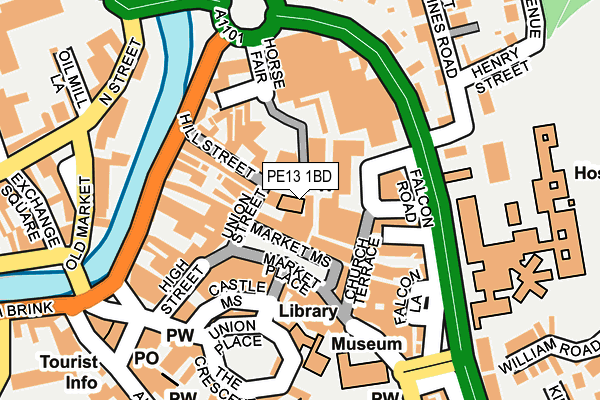 PE13 1BD map - OS OpenMap – Local (Ordnance Survey)