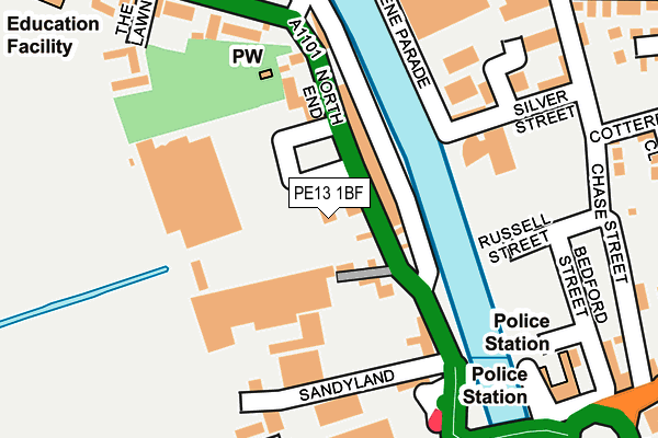PE13 1BF map - OS OpenMap – Local (Ordnance Survey)