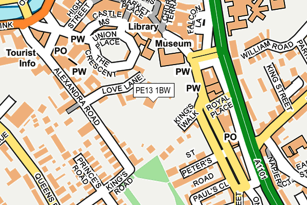 PE13 1BW map - OS OpenMap – Local (Ordnance Survey)