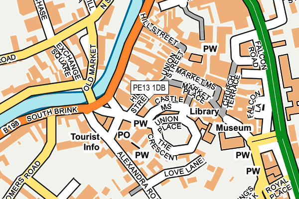 PE13 1DB map - OS OpenMap – Local (Ordnance Survey)