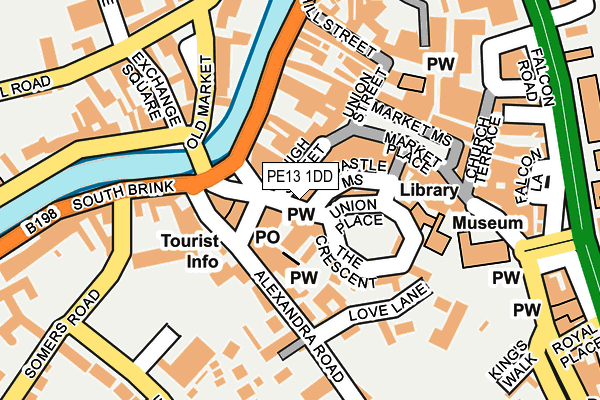 PE13 1DD map - OS OpenMap – Local (Ordnance Survey)