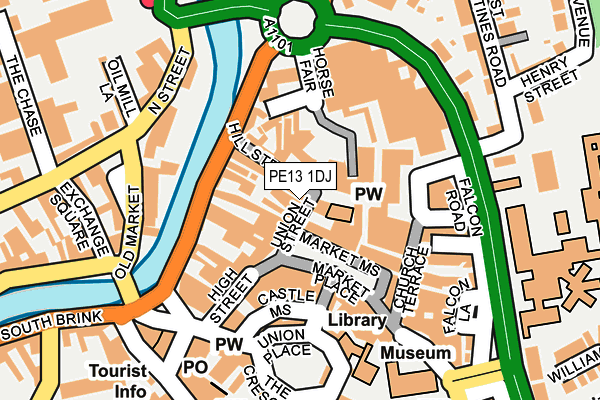 PE13 1DJ map - OS OpenMap – Local (Ordnance Survey)