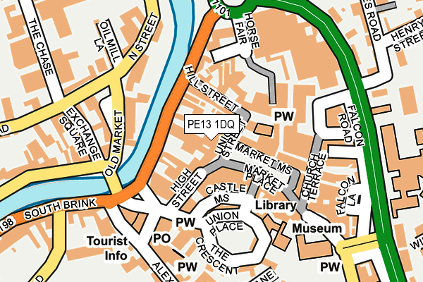 PE13 1DQ map - OS OpenMap – Local (Ordnance Survey)