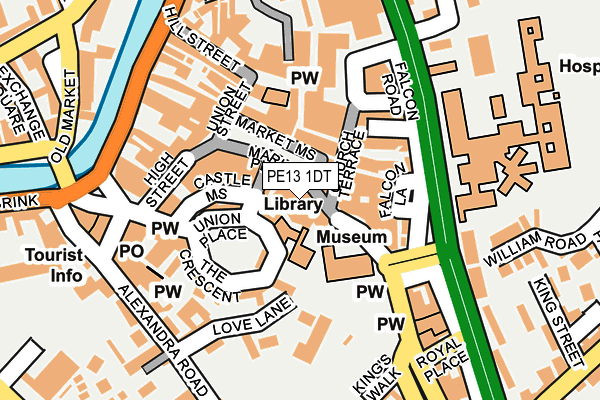 PE13 1DT map - OS OpenMap – Local (Ordnance Survey)