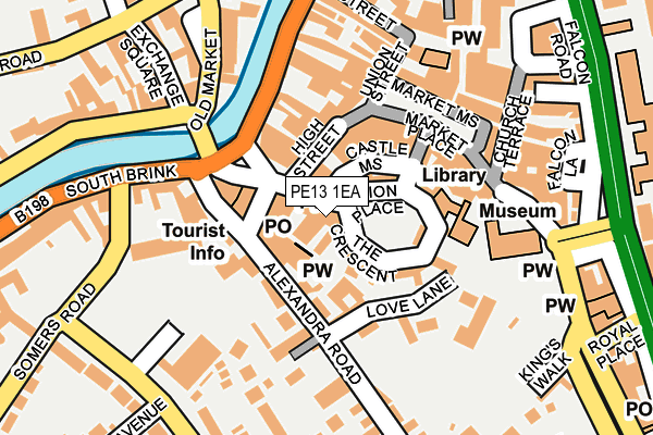 PE13 1EA map - OS OpenMap – Local (Ordnance Survey)