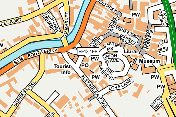 PE13 1EB map - OS OpenMap – Local (Ordnance Survey)