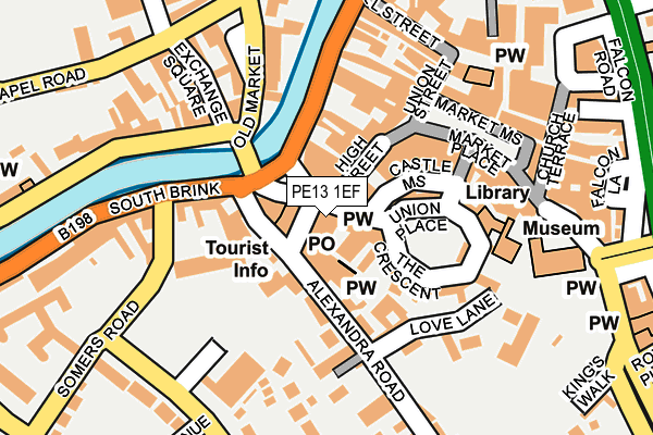 PE13 1EF map - OS OpenMap – Local (Ordnance Survey)