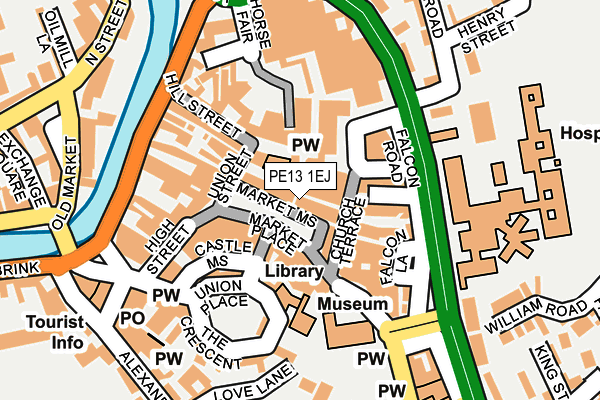 PE13 1EJ map - OS OpenMap – Local (Ordnance Survey)