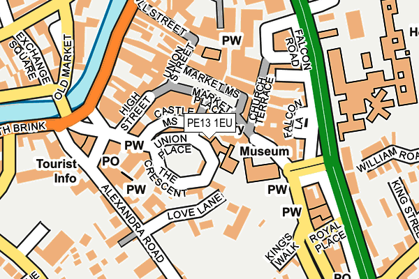PE13 1EU map - OS OpenMap – Local (Ordnance Survey)