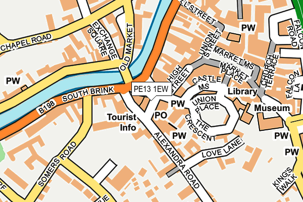 PE13 1EW map - OS OpenMap – Local (Ordnance Survey)