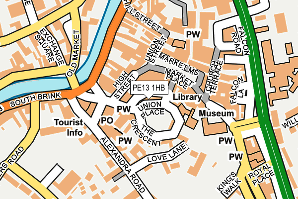 PE13 1HB map - OS OpenMap – Local (Ordnance Survey)