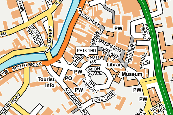 PE13 1HD map - OS OpenMap – Local (Ordnance Survey)