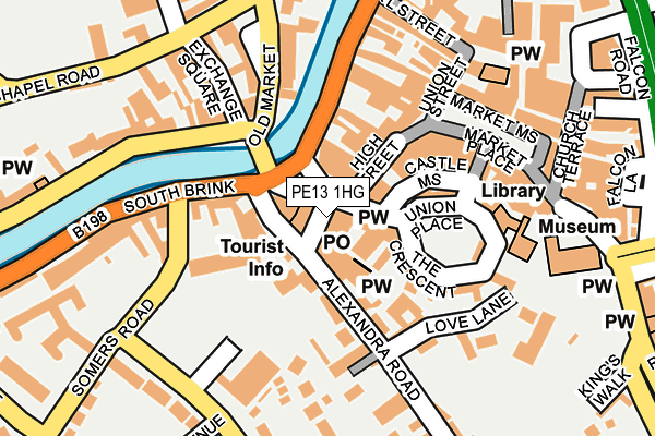 PE13 1HG map - OS OpenMap – Local (Ordnance Survey)