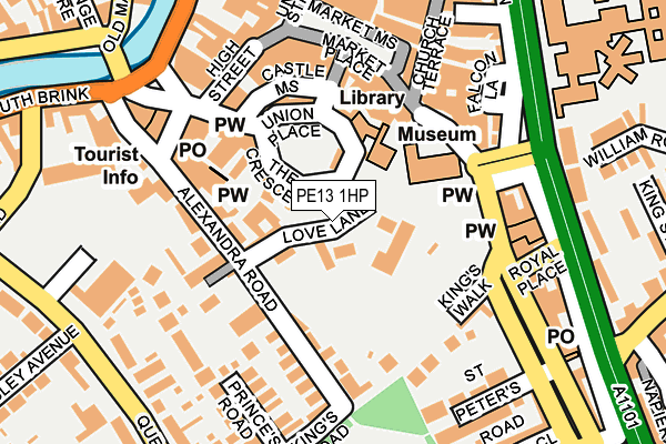 PE13 1HP map - OS OpenMap – Local (Ordnance Survey)