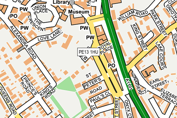 PE13 1HU map - OS OpenMap – Local (Ordnance Survey)