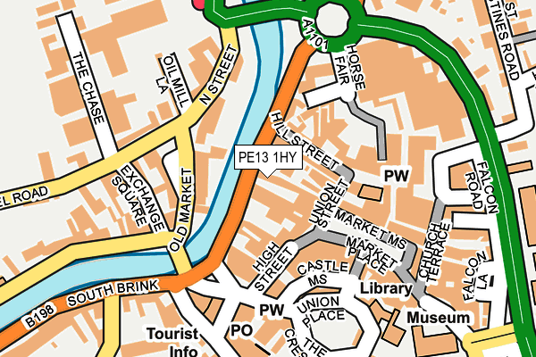 PE13 1HY map - OS OpenMap – Local (Ordnance Survey)