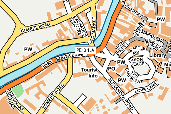 PE13 1JA map - OS OpenMap – Local (Ordnance Survey)
