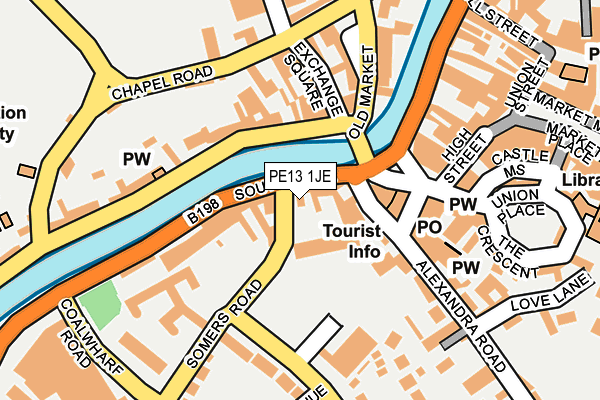 PE13 1JE map - OS OpenMap – Local (Ordnance Survey)