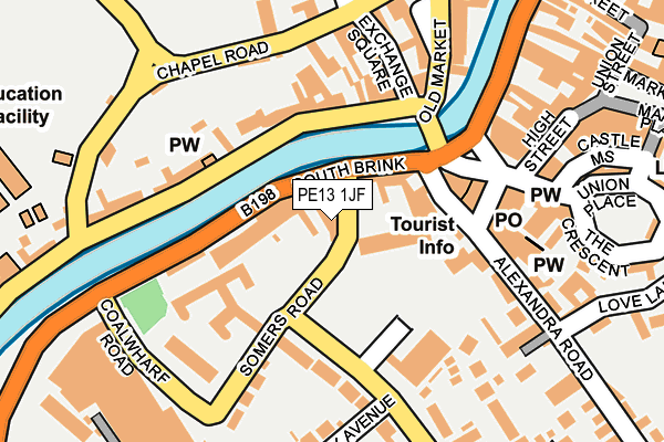 PE13 1JF map - OS OpenMap – Local (Ordnance Survey)
