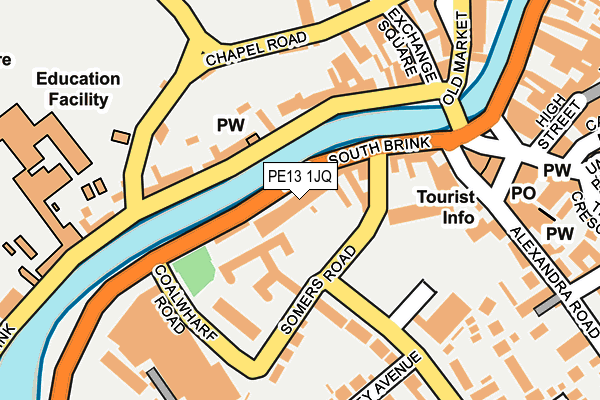 PE13 1JQ map - OS OpenMap – Local (Ordnance Survey)