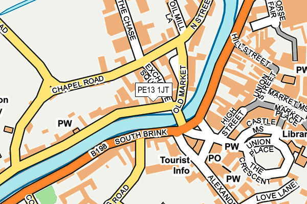 PE13 1JT map - OS OpenMap – Local (Ordnance Survey)