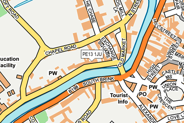 PE13 1JU map - OS OpenMap – Local (Ordnance Survey)