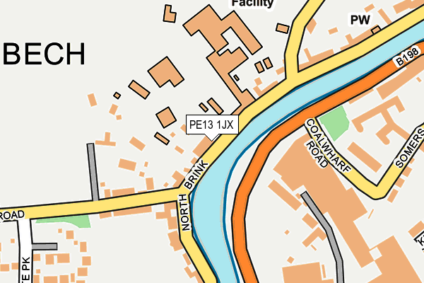 PE13 1JX map - OS OpenMap – Local (Ordnance Survey)