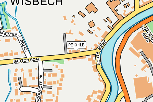 PE13 1LB map - OS OpenMap – Local (Ordnance Survey)