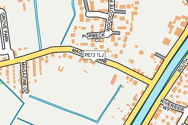 PE13 1LJ map - OS OpenMap – Local (Ordnance Survey)