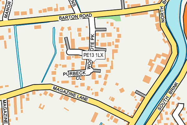 PE13 1LX map - OS OpenMap – Local (Ordnance Survey)