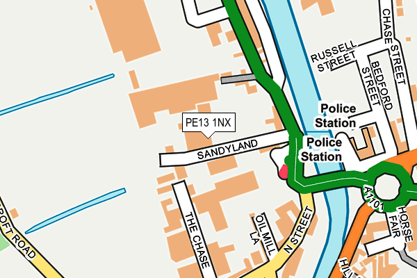 PE13 1NX map - OS OpenMap – Local (Ordnance Survey)