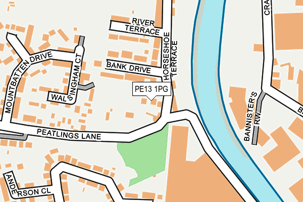 PE13 1PG map - OS OpenMap – Local (Ordnance Survey)