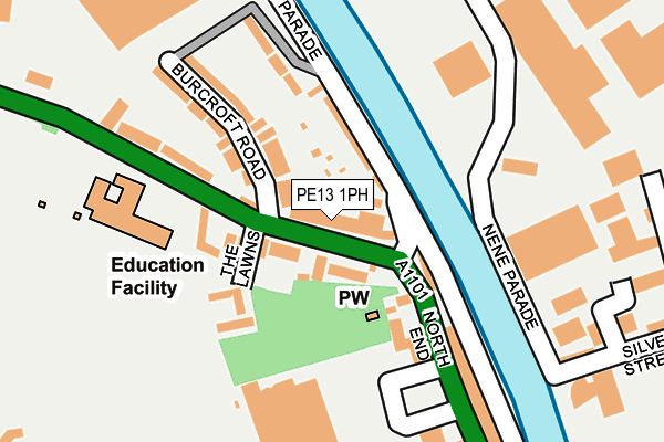 PE13 1PH map - OS OpenMap – Local (Ordnance Survey)