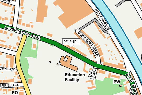 PE13 1PL map - OS OpenMap – Local (Ordnance Survey)