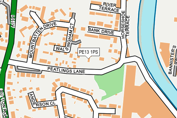 PE13 1PS map - OS OpenMap – Local (Ordnance Survey)
