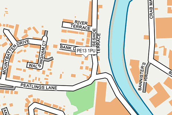 PE13 1PU map - OS OpenMap – Local (Ordnance Survey)