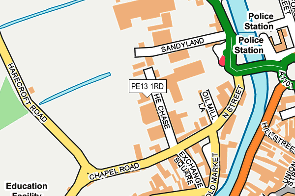 PE13 1RD map - OS OpenMap – Local (Ordnance Survey)