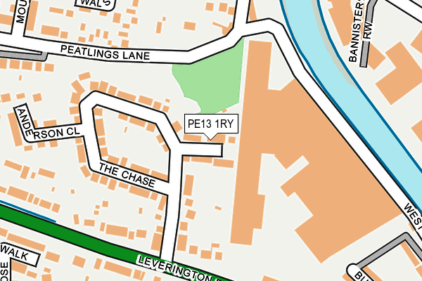 PE13 1RY map - OS OpenMap – Local (Ordnance Survey)