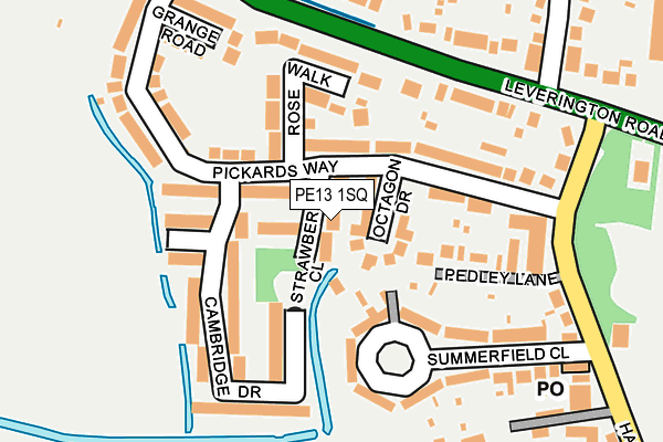 PE13 1SQ map - OS OpenMap – Local (Ordnance Survey)