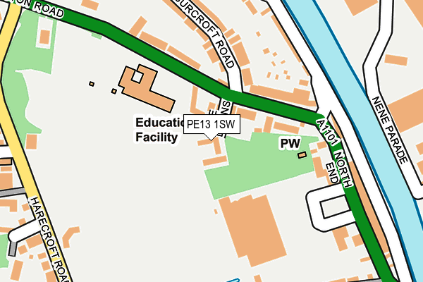 PE13 1SW map - OS OpenMap – Local (Ordnance Survey)