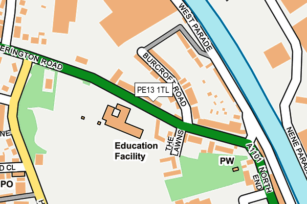 PE13 1TL map - OS OpenMap – Local (Ordnance Survey)