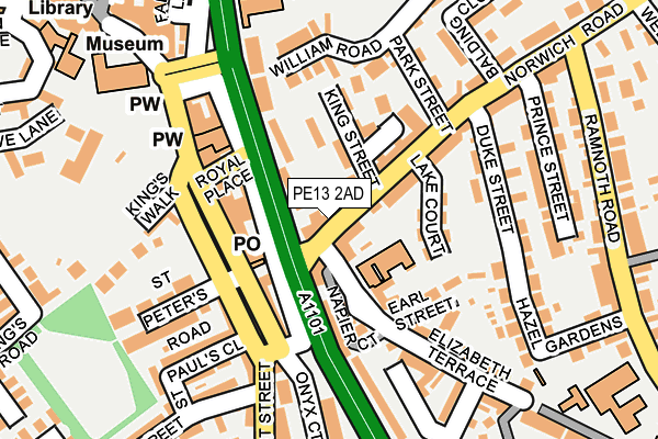 PE13 2AD map - OS OpenMap – Local (Ordnance Survey)