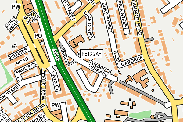 PE13 2AF map - OS OpenMap – Local (Ordnance Survey)