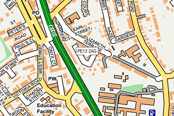PE13 2AG map - OS OpenMap – Local (Ordnance Survey)