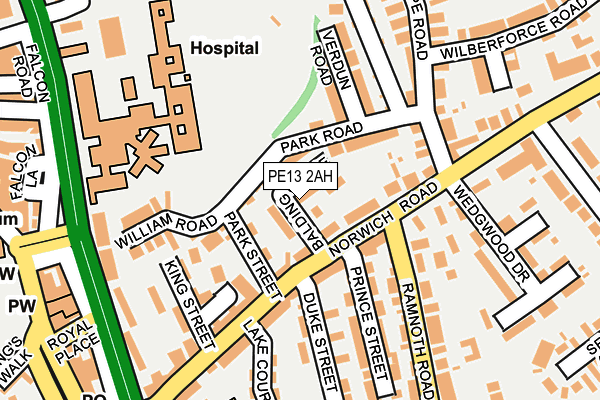PE13 2AH map - OS OpenMap – Local (Ordnance Survey)