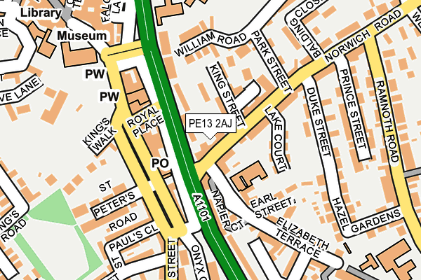 PE13 2AJ map - OS OpenMap – Local (Ordnance Survey)