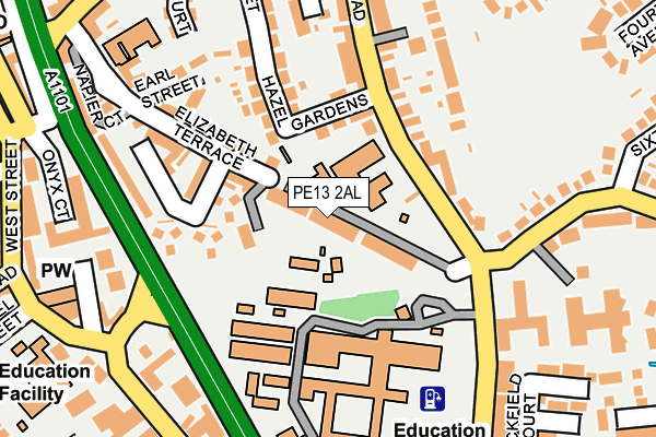 PE13 2AL map - OS OpenMap – Local (Ordnance Survey)