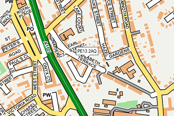 PE13 2AQ map - OS OpenMap – Local (Ordnance Survey)