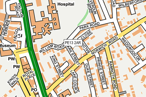 PE13 2AR map - OS OpenMap – Local (Ordnance Survey)